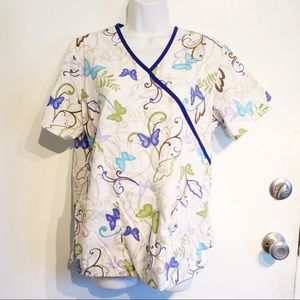 🌟5 for $25🌟 Butterfly Print Uniform Scrub Top